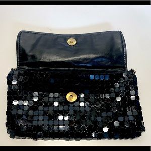 Sequin Black Clutch
